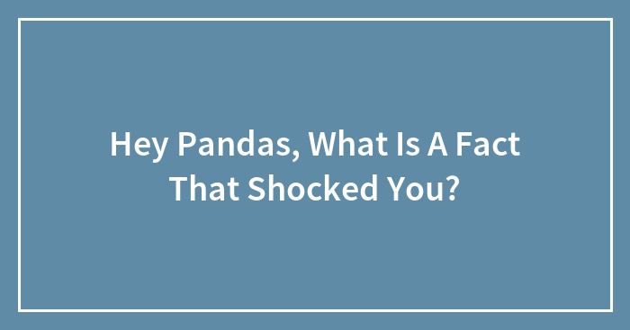 Hey Pandas, What Is A Fact That Shocked You?