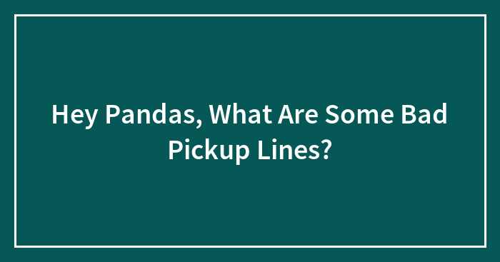 Hey Pandas, What Are Some Bad Pickup Lines? (Closed)