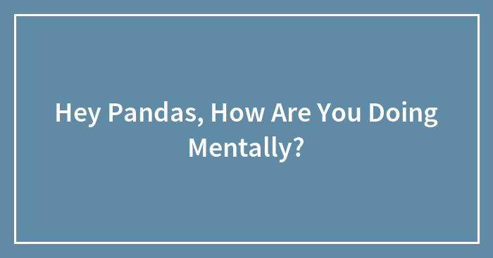 Hey Pandas, How Are You Doing Mentally? (Closed)