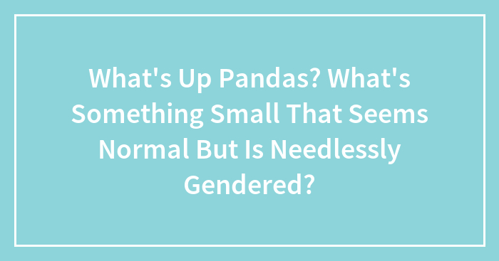 What’s Up Pandas? What’s Something That Seems Normal But Is Pointlessly Gendered?