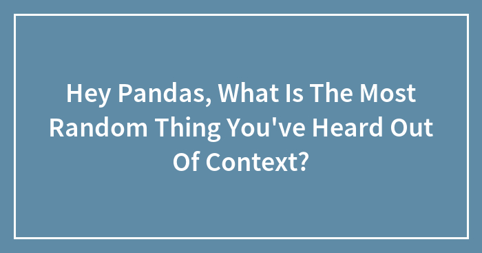 Hey Pandas, What Is The Most Random Thing You’ve Heard Out Of Context? (Closed)