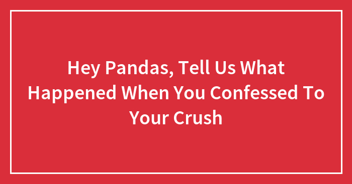 Hey Pandas, Tell Us What Happened When You Confessed To Your Crush (Closed)