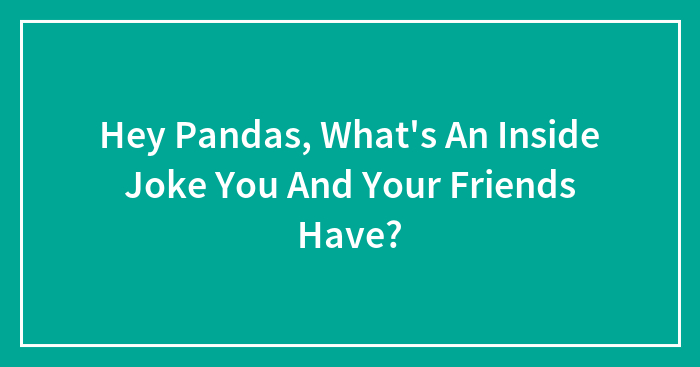 Hey Pandas, What’s An Inside Joke You And Your Friends Have?