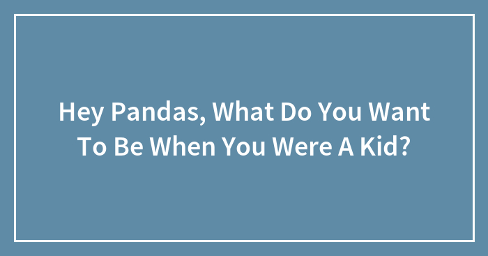 Hey Pandas, What Do You Want To Be When You Were A Kid?