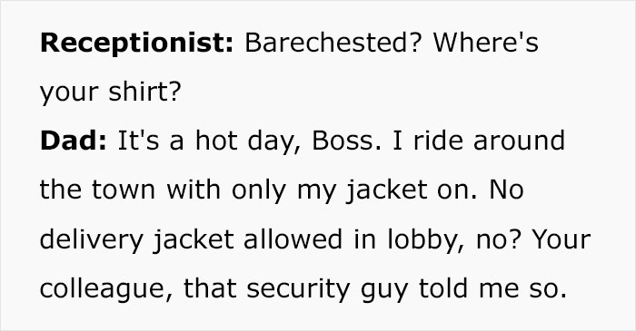 “The Receptionist Looked At Him With Horror”: Delivery Driver Struts Into Fancy Hotel Shirtless In Malicious Compliance “The Receptionist Looked At Him With Horror”: Delivery Driver Struts Into Fancy Hotel Shirtless In Malicious Compliance