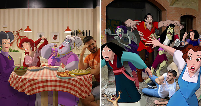 Guy Proves There’s No Limit To Creativity By Photoshopping Classic Disney Characters Into His Everyday Life (21 New Pics)