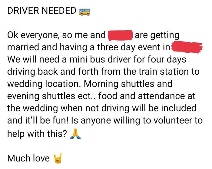 Volunteer For Four Days Worth Of Work?