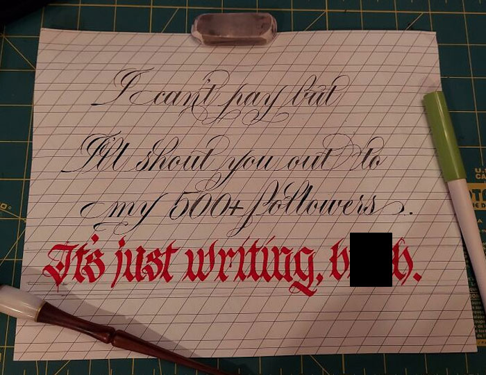 Actual Quote From An Influencer Who Wanted Me To Address 250 Wedding Invites And Save The Date Cards. If It's "Just Writing" Surely You Can Do It Yourself 🤗