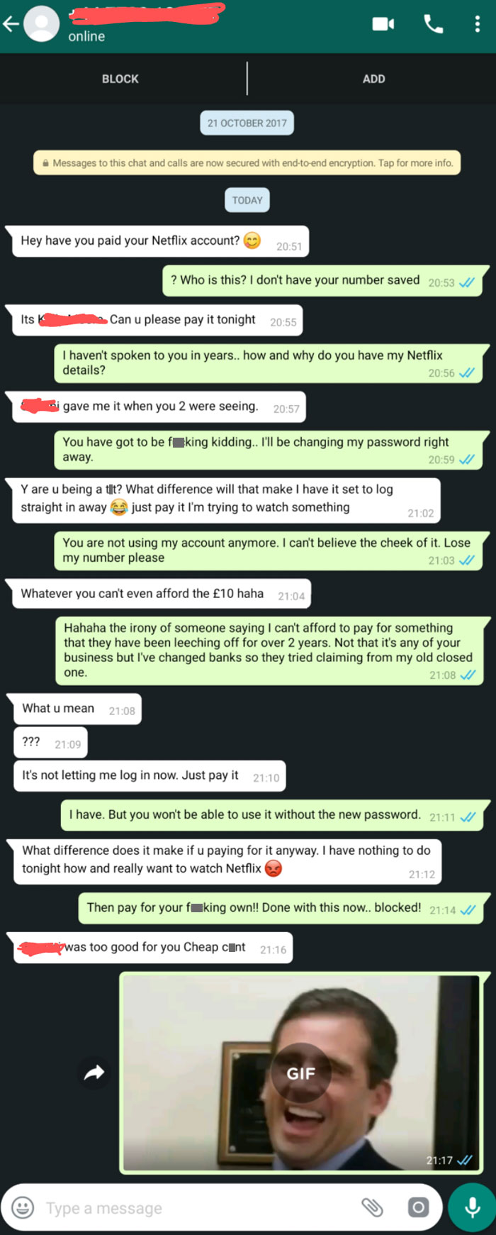 Friend Of My Ex Has Been Using My Netflix Details Without My Knowledge For Years. Calls Me Cheap