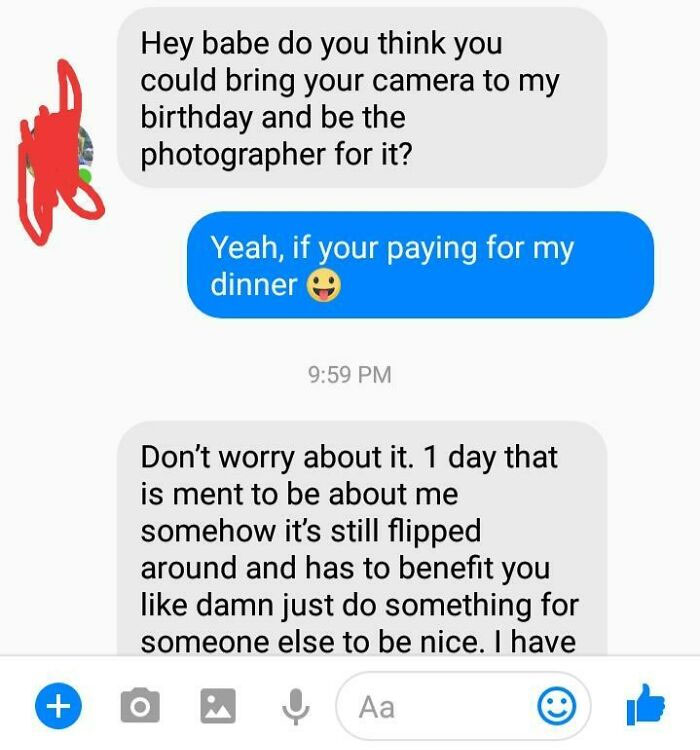 Partner's Ex Wanted Me To Do A Free Professional Photoshoot For Her Birthday