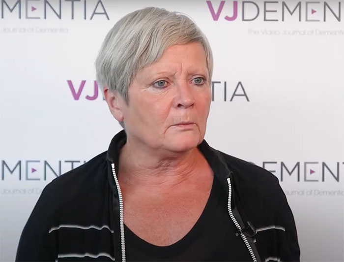 Christine Van Broeckhoven giving an interview about emerging trends at AAIC