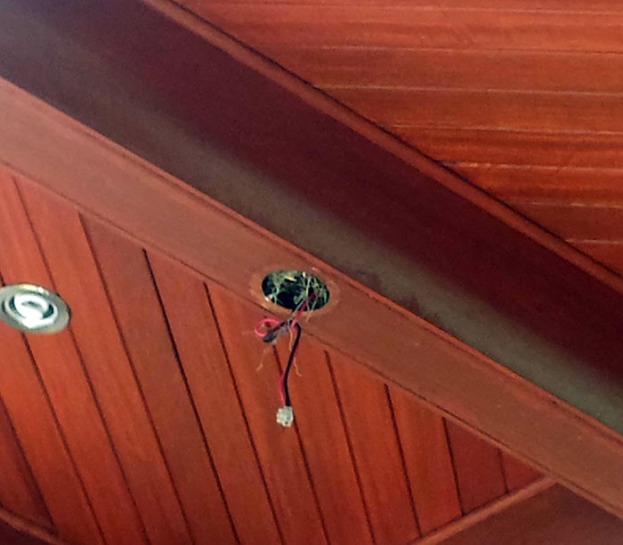 A Bird's Nest In The Wooden Ceiling Outside Our Home