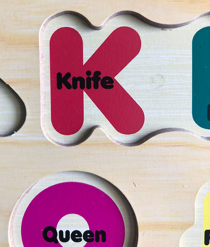 On My Kid's Alphabet Puzzle. Why Would You Use A Word Where The Letter Is Silent?