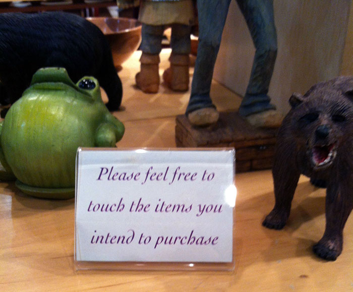 Passive-Aggressive Sign At Arts And Crafts Shop