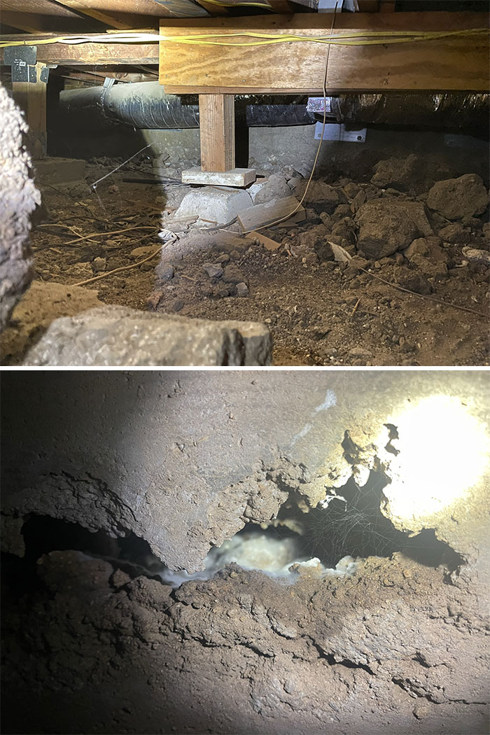 Poste flotante. Malos cimientos y ahora también moho