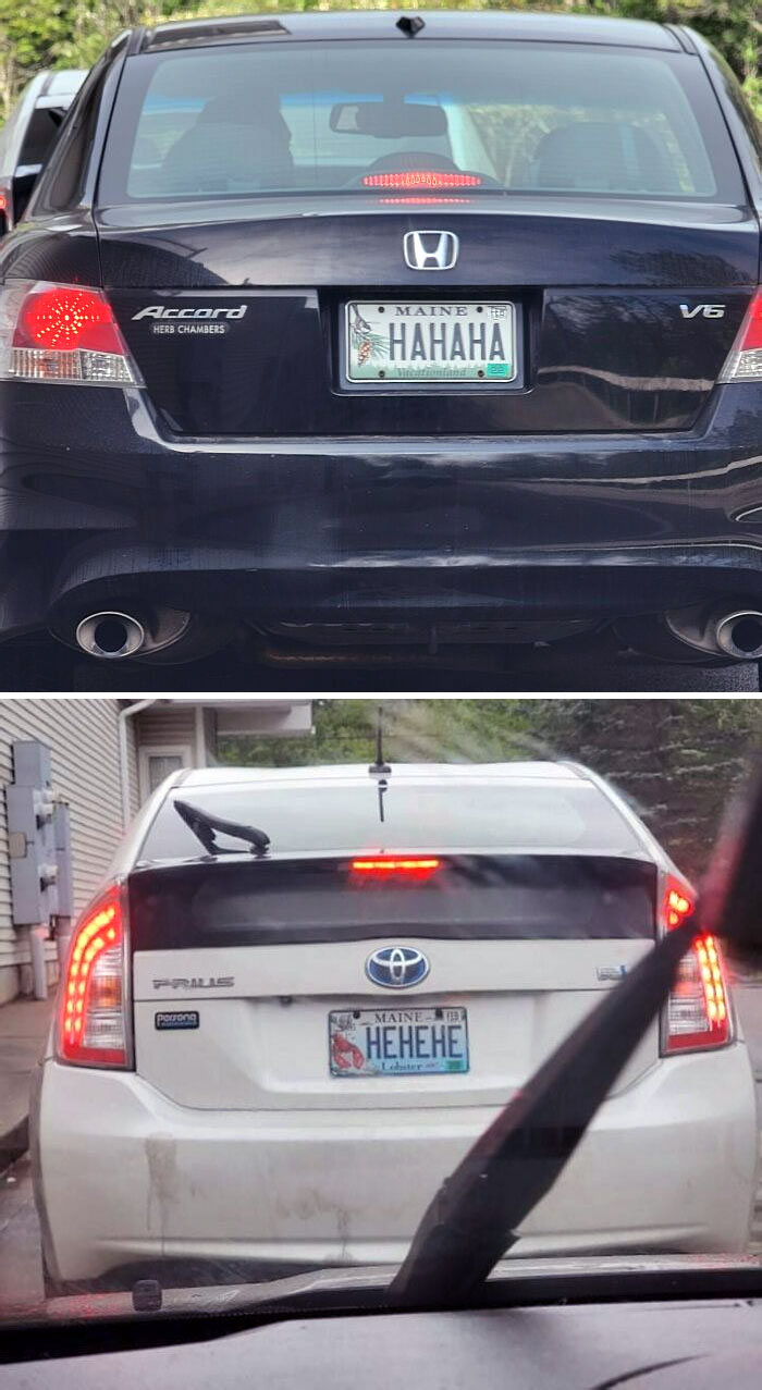 Somehow Ended Up Behind These 2 Cars At The Same Location A Couple Of Days Apart