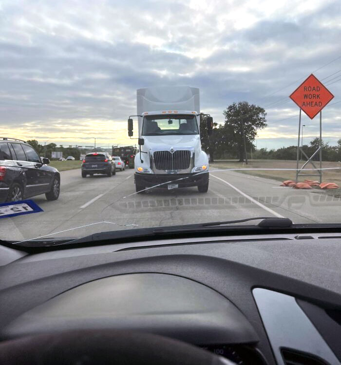 This Truck I Was Driving Behind On My Way Home Dragging Another Truck Facing Me