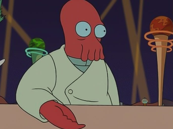 Zoidberg looking from Futurama