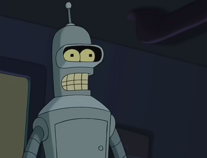 Bender looking from Futurama