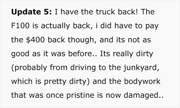 Guy Finds Out GF Secretly Sold The Car That Was In His Family For Generations, Dumps Her, Sues Her, And Gets His Car Back