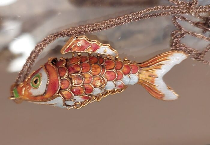 An Articulated Cloisonne Koi Necklace :)