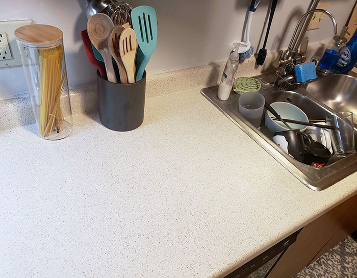 La versión de mi marido de "la cocina está limpia"