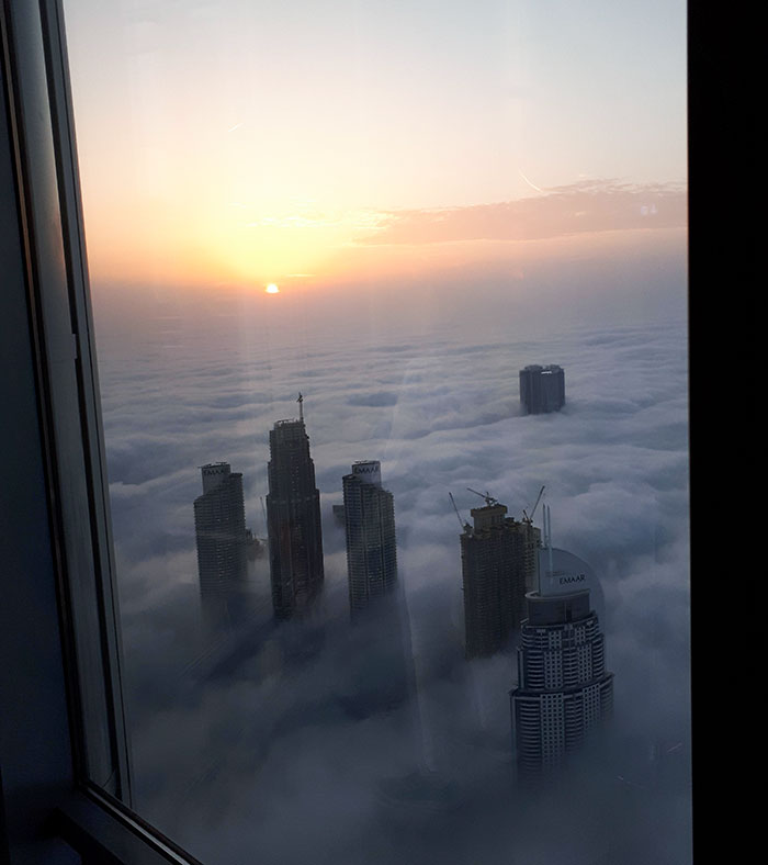 Dawn Breaking. Seeing This From The Floor 121 Of The Burj Khalifa