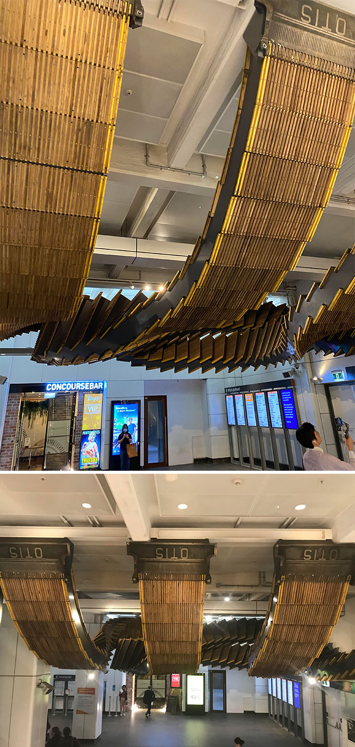 The Old Escalators Of Wynyard Train Station In Sydney Now Hang From The Ceiling