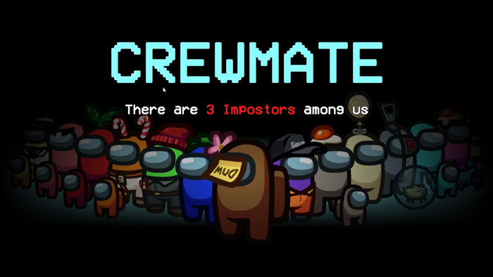 Video game start screen with characters, highlighting millennial slang 'impostors'.