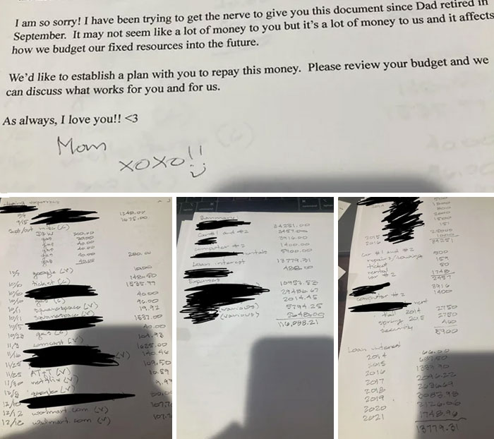 My Mother Invoiced Me $116,000