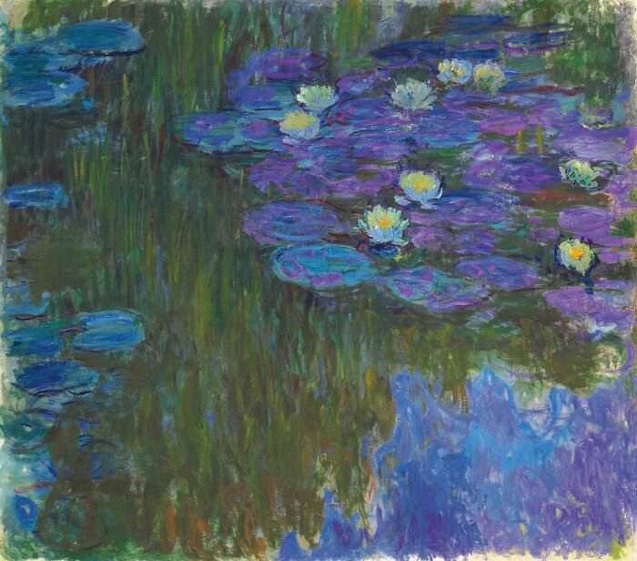 Nymphéas En Fleur by Claude Monet, 1917, oil painting