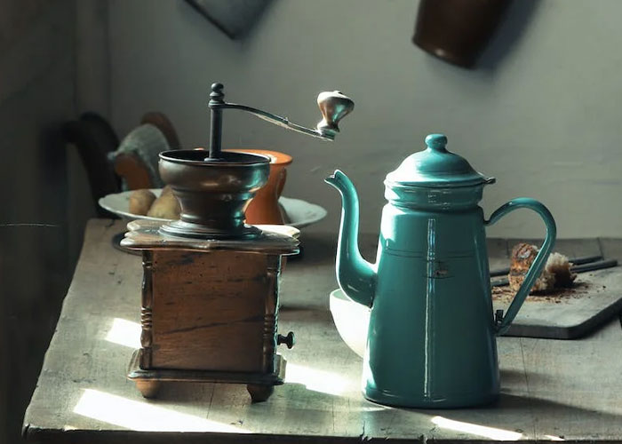 Photo of coffee grinder on table