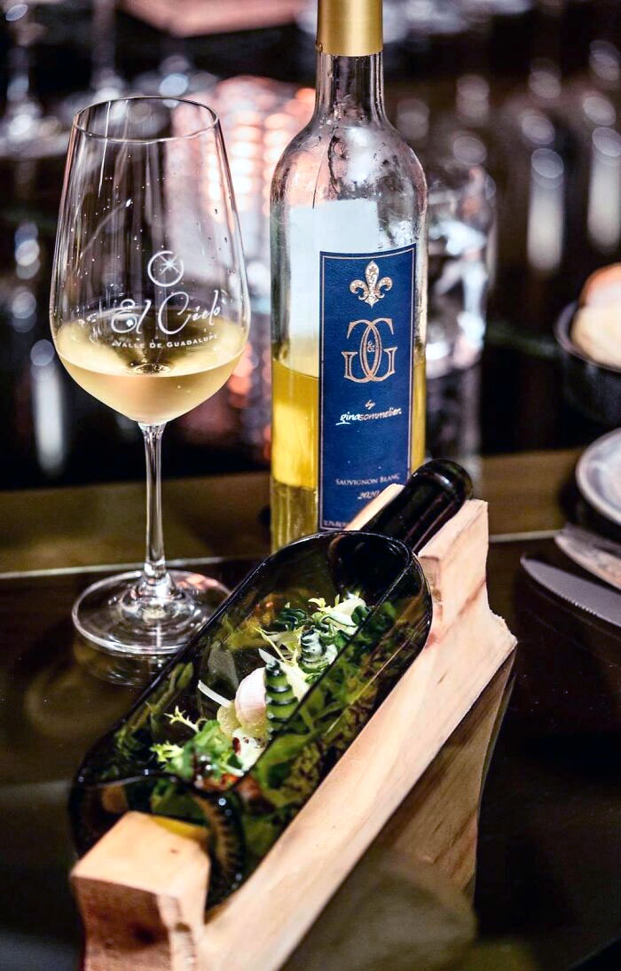 Wine Bottle As Salad Plate