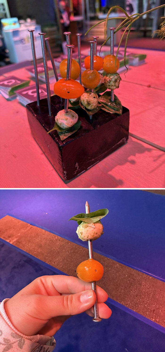 Appetizers On Nails At A Conference