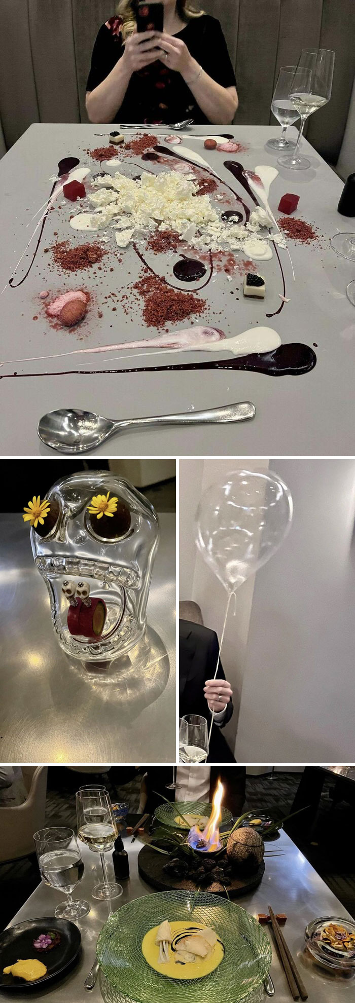 Ate At Three Michelin Star Restaurant Alinea In Chicago. Dessert Painted On The Table, Edible Balloons, Table Fires… It’s An Experience