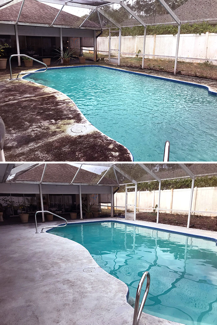 Mi madre limpió la piscina