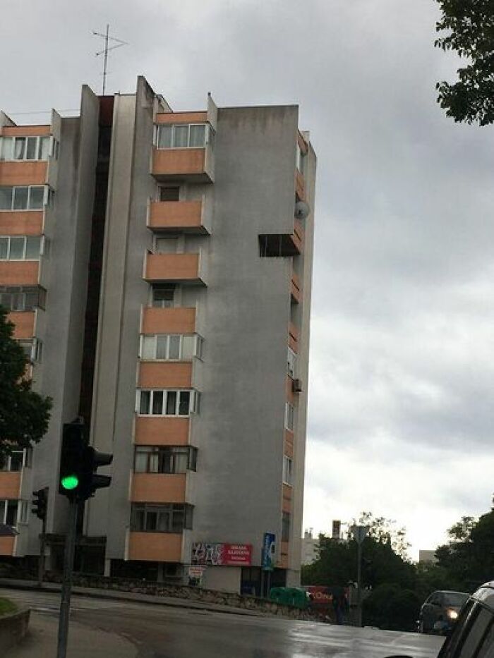 When Slav Wants To Have A Better View.. He Cuts The Hole On His Balcony! Split, Croatia