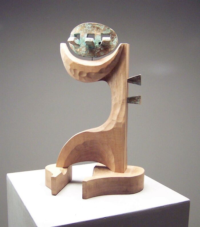 Small Wood And Cast Bronze Sculpture