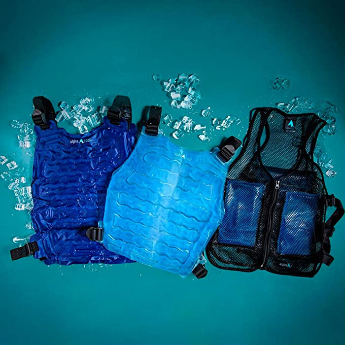 Blue cooling ice vest 