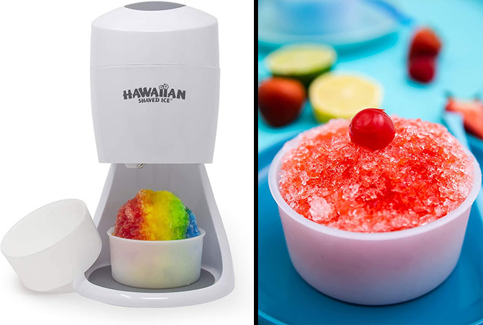 Ice machine with colourful ice 