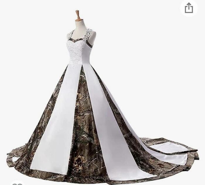 I Will Never Understand How People Think This Dress Or Any Form Of It Is Okay. Camo Is Already A Terrible Pattern But Even If You Like It, In What World Is It Wedding Appropriate