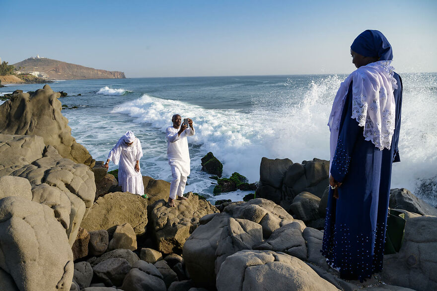 "Followers Of The Layene Brotherhood Taking Photos At Pilgrimage Site"