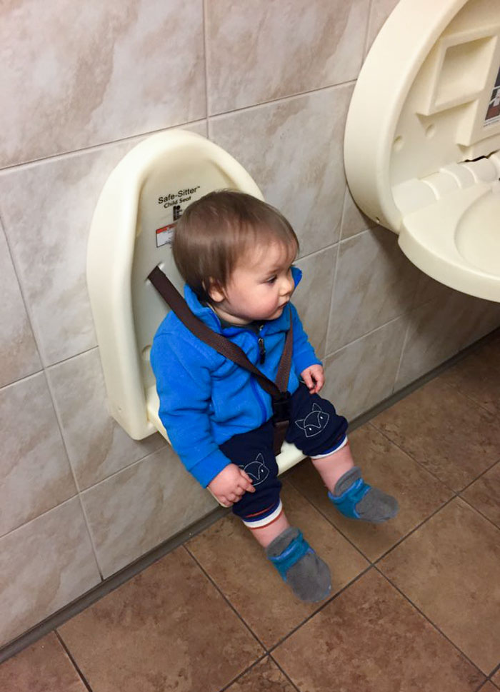 Whoever Invented This In A Public Restroom To Hold My Child In Place Is A Genius