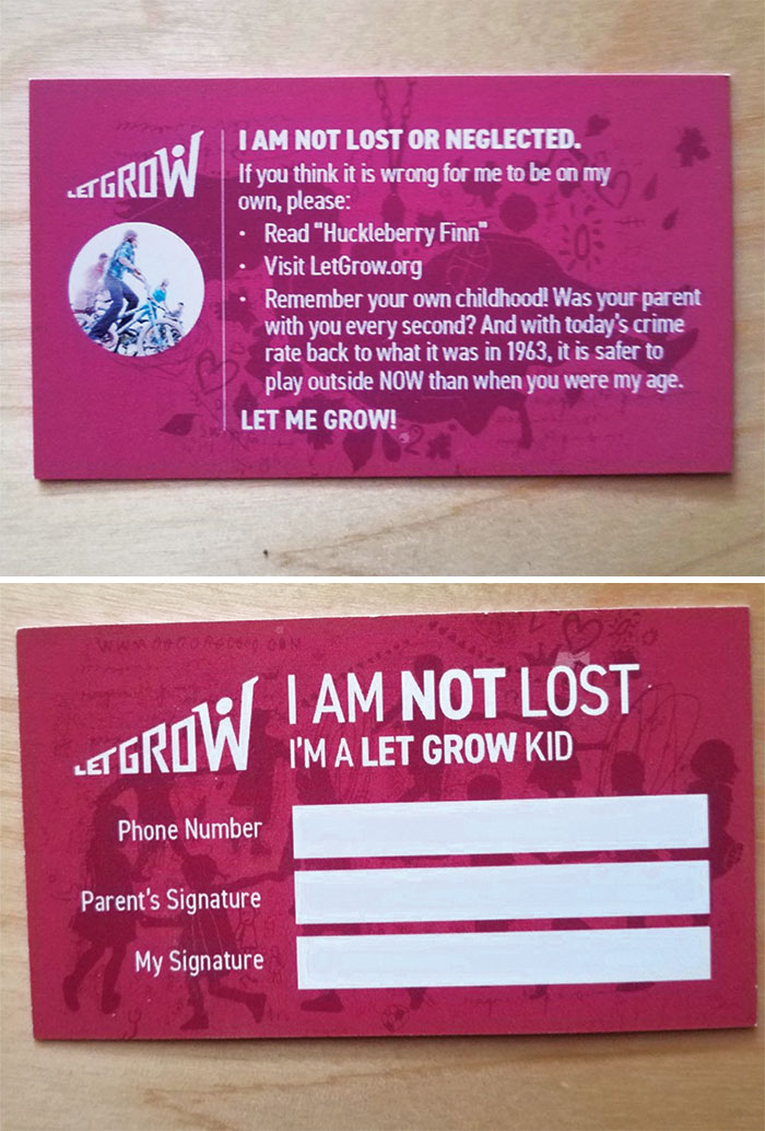 A Business Card For Kids Who Are Allowed To Go Places By Themselves