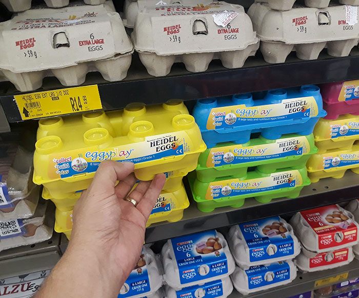 These Egg Trays Are Shaped Like LEGO For Kids To Play With