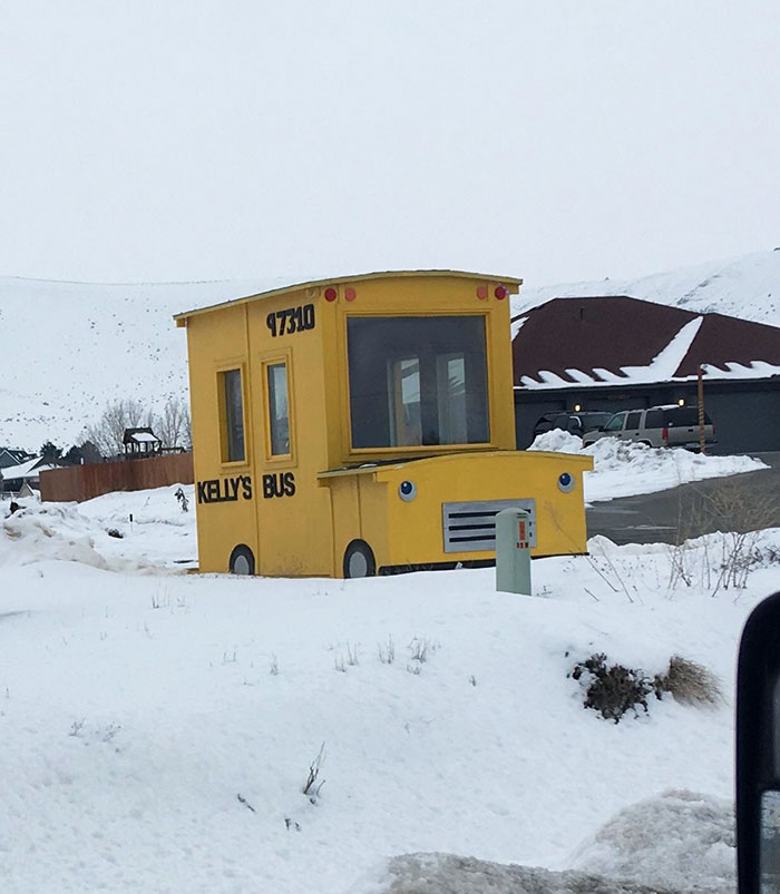 This Enclosed Bus Stop For The Kids To Use While Waiting In The Cold