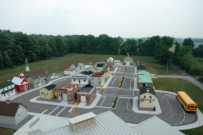 My City Has A Mock City To Train Kids Rules Of Traffic. It Includes A McDonald's And Tim Horton's