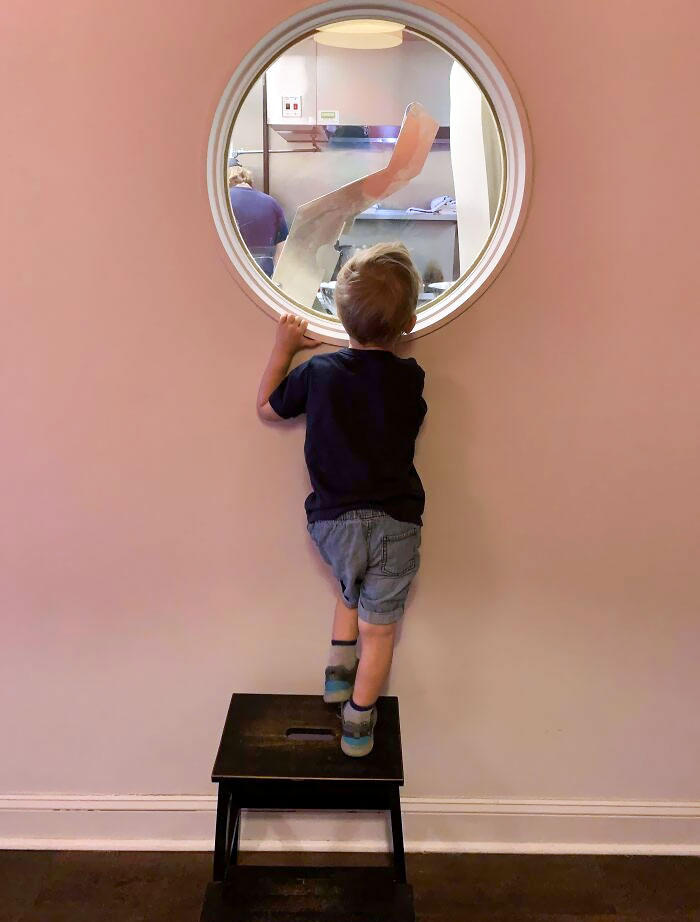Our Local Donut Shop Has A Spot For Kids To Watch Them Making Donuts