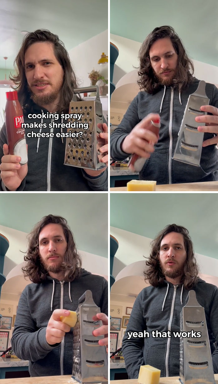 Cooking Spray Makes Shredding Cheese Easier