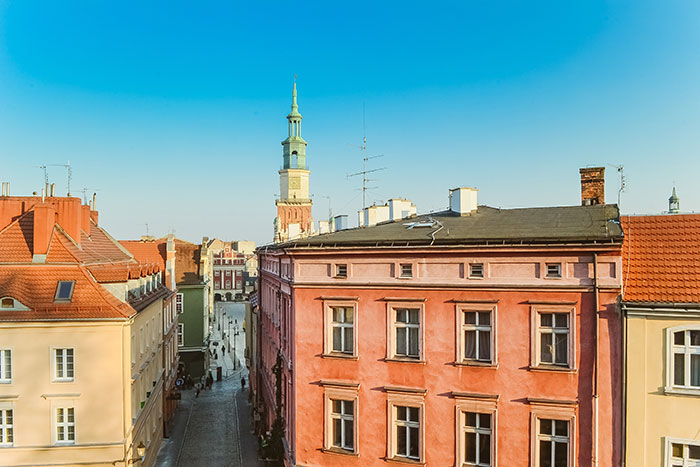 Colorful old buildings in Poznan, Poland